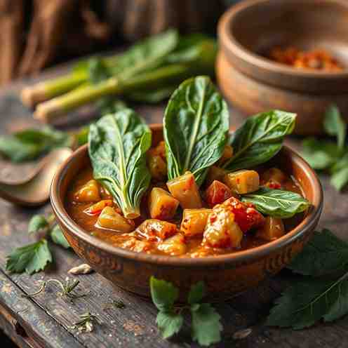 Cassava Leaves Food - Central African Stew